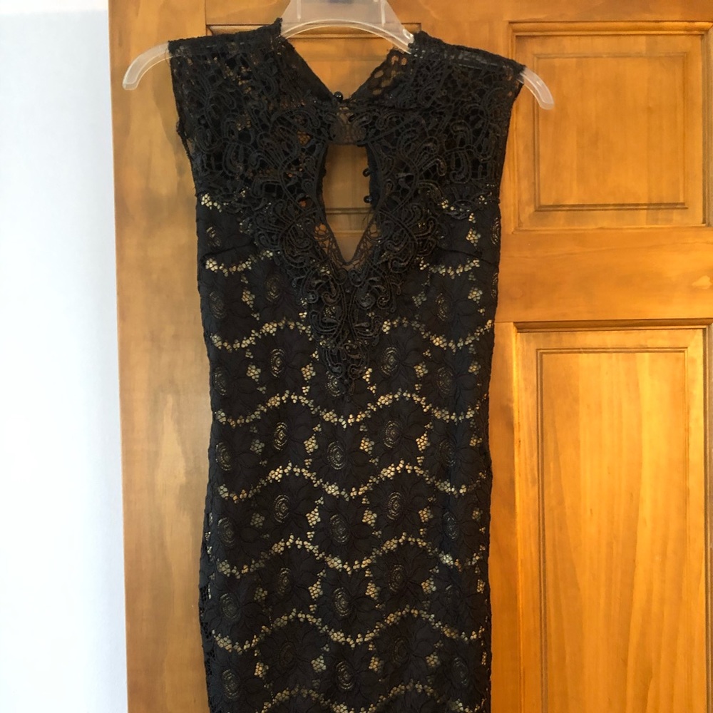 Black lace cocktail dress